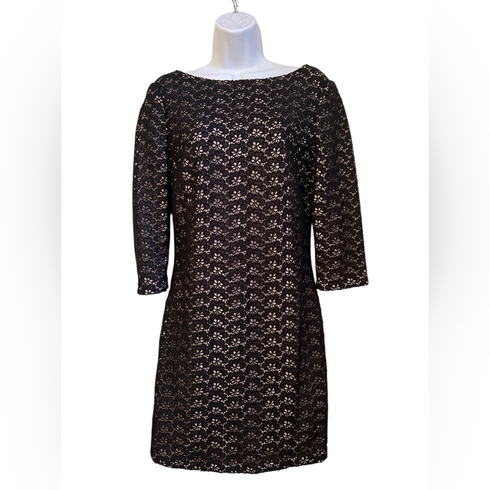 Diane von Furstenberg DVF Sarita Acorn Lace Black Festive Dress Size 6